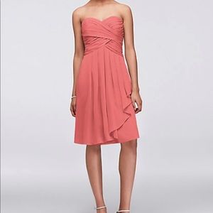 Coral - David’s Bridal bridesmaids dress